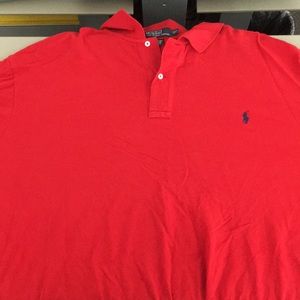 Red Ralph Lauren Long Sleeve Polo. Size 3XLT.
